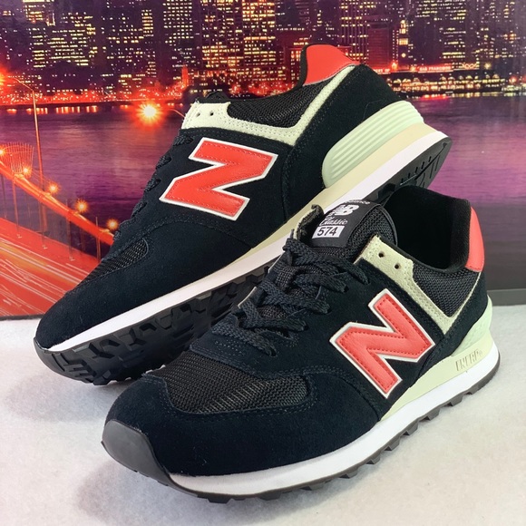 new balance 574 black with pomelo
